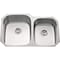 Hardware Resources 32" Lx20-5/8" Wx9" D Undermount 18 Gauge Stainless Steel 60/40 Double Bowl Sink 801L-18 - alternate 1